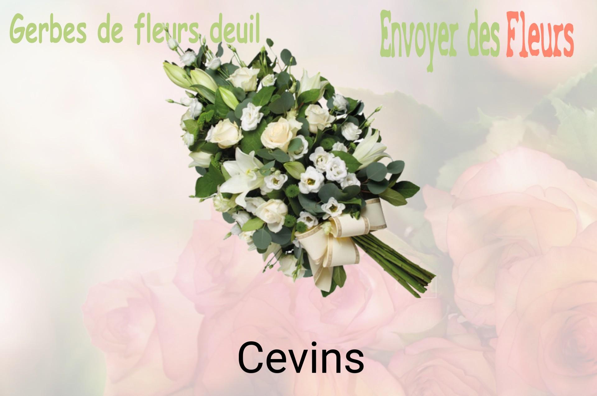 Gerbe de fleurs de deuil livrée à Cevins